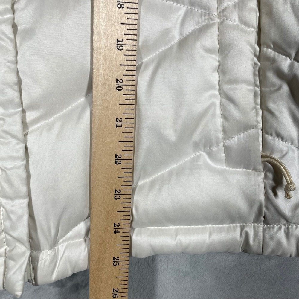 The North Face Womens 550 Down Puffer Vest White Chevron Quilted Large C984 F14 - Picture 10 of 12